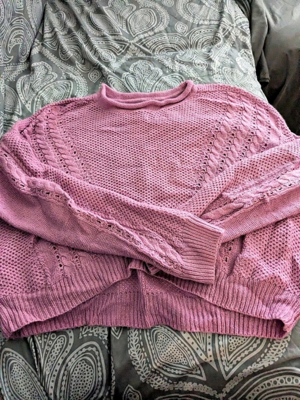 Charlotte Russe Pink Knit Crew Neck Sweater Size Large